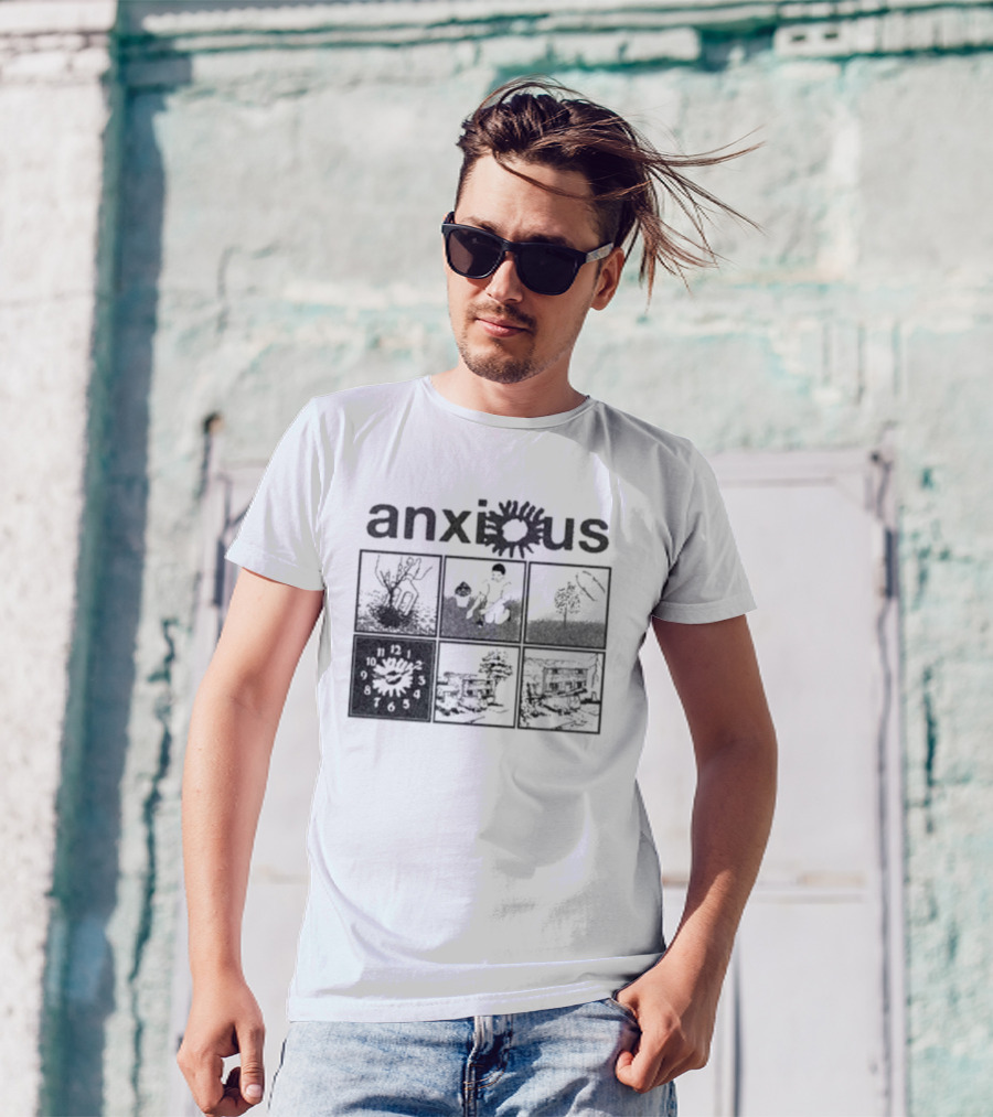 Anxious Van Comic Anxiety Panel Flower Sun Panels T-Shirt
