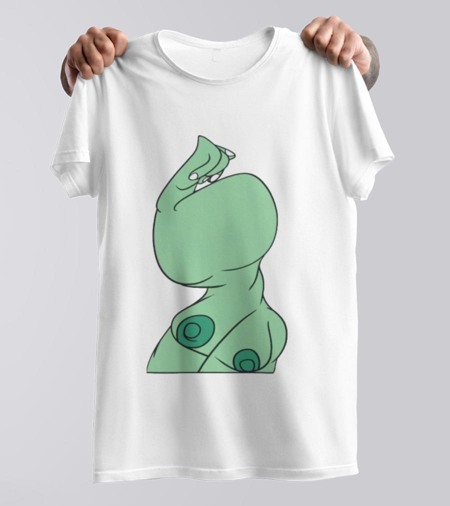 Bicep Flexing Cartoon Figure With Green Color Theme Pasadena T-Shirt