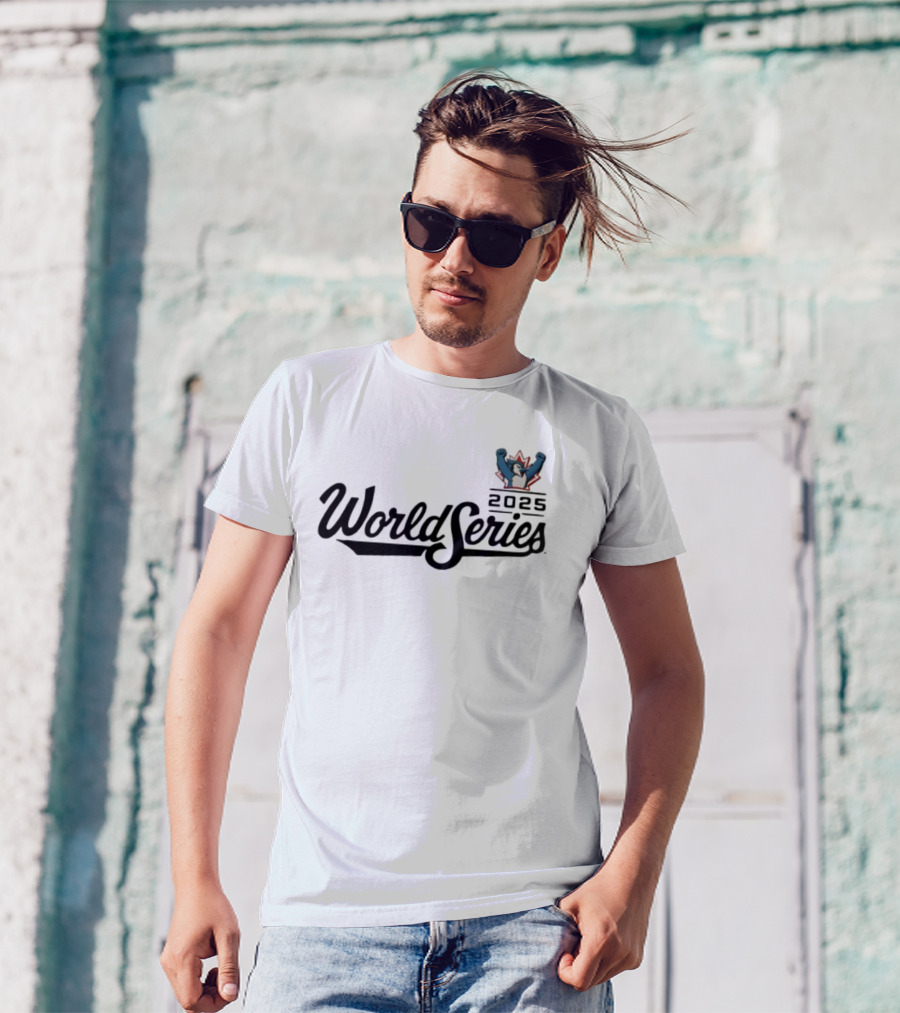 Blue Jays World Series 2025 Fist Pumping Mascot Logo T-Shirt