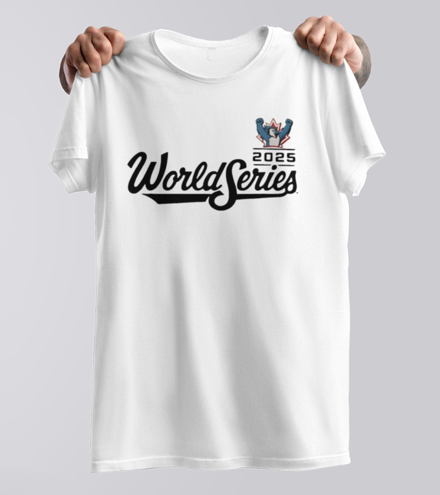 Blue Jays World Series 2025 Fist Pumping Mascot Logo T-Shirt