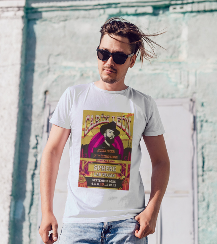 Carin León Nueva Fecha Último Show Sphere Las Vegas September 2026 T-Shirt