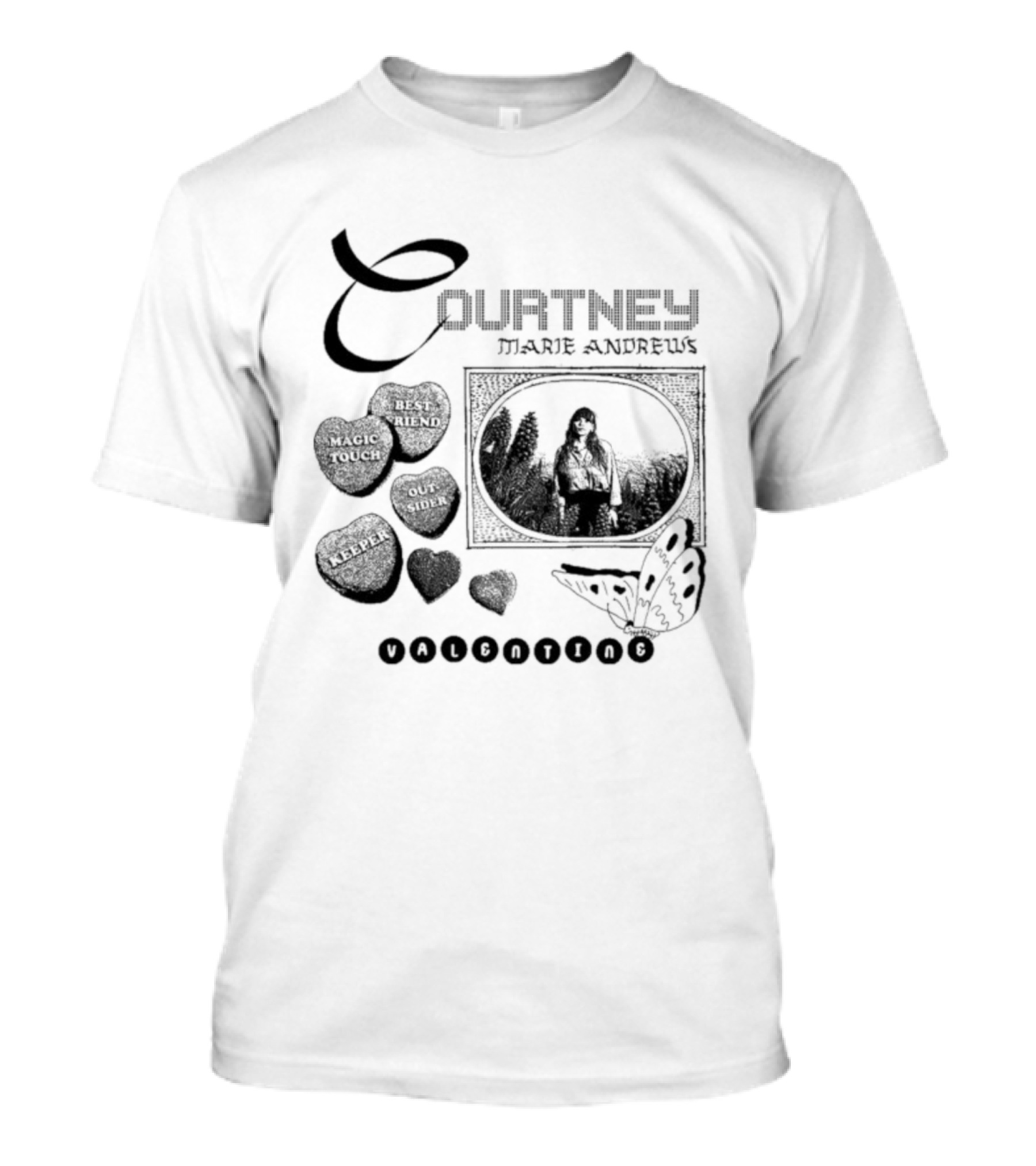 Courtney Marie Andrews Sweetheart Candy Hearts Valentine's Day T-Shirt