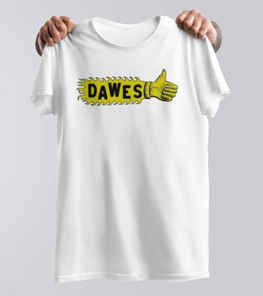 Dawes Thumbs Up Yellow Hand Icon Flame Effect T-Shirt