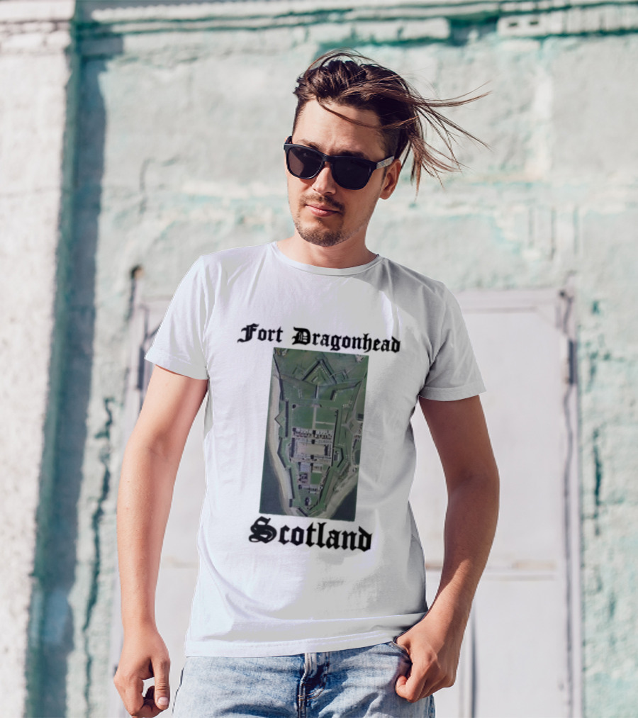 Fort Dragon Head Scotland Arial View T-Shirt