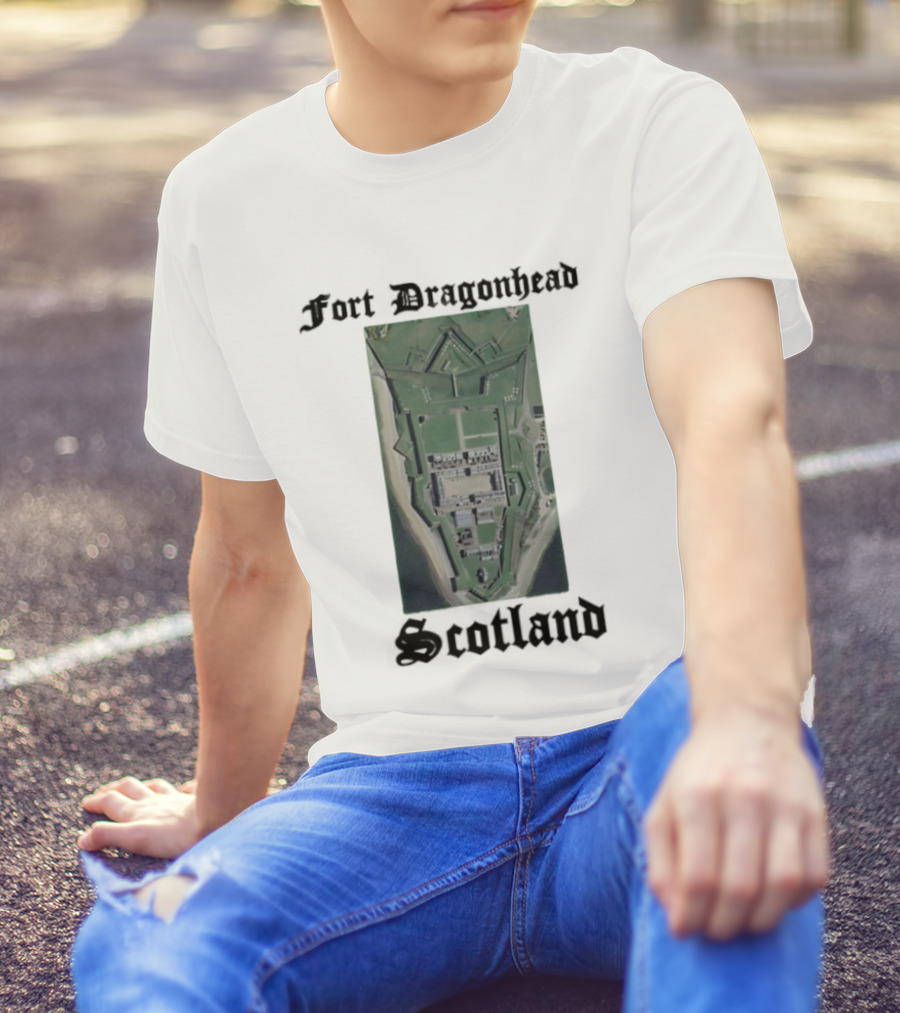 Fort Dragon Head Scotland Arial View T-Shirt