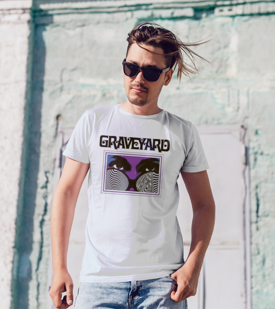 Graveyard Branca Optical Illusion Eyes T-Shirt