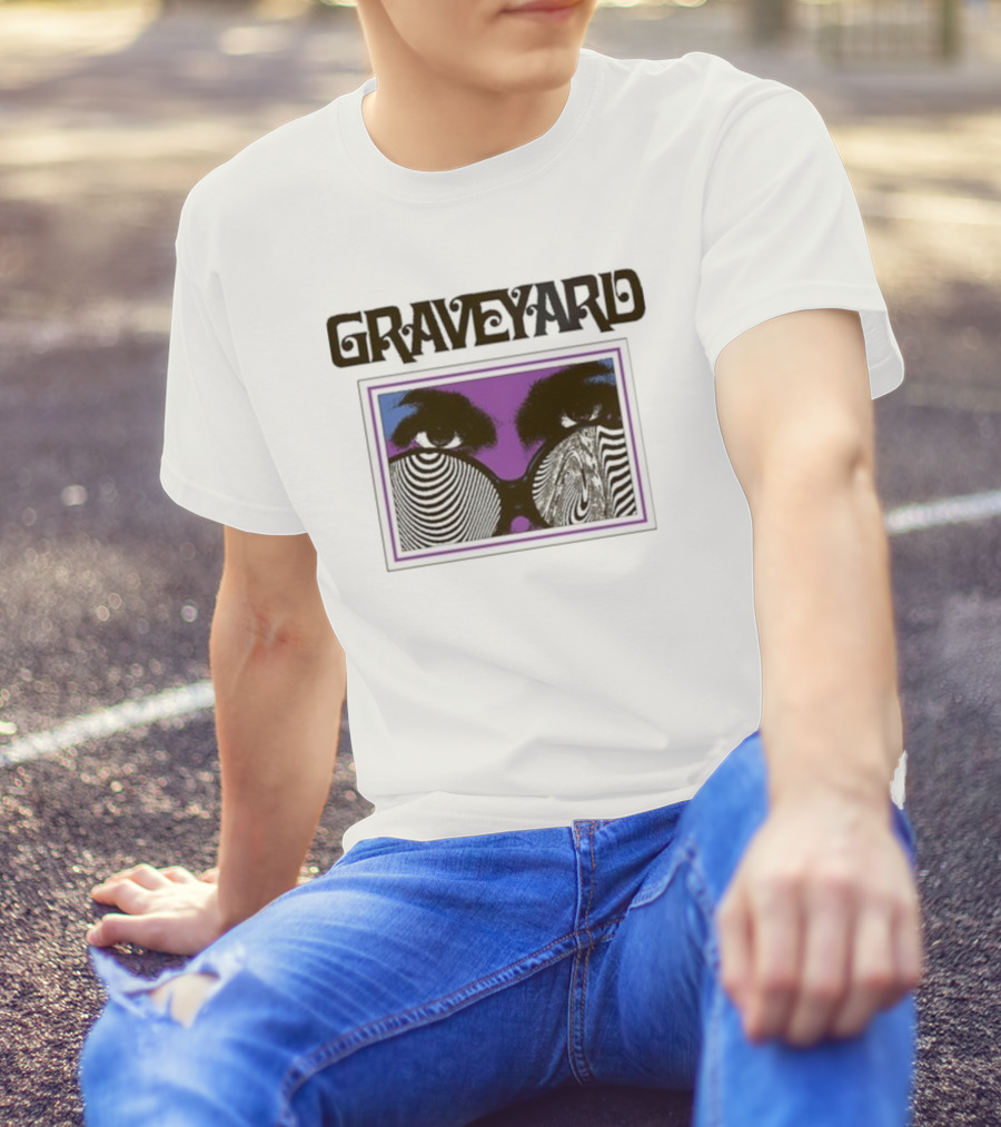Graveyard Branca Optical Illusion Eyes T-Shirt