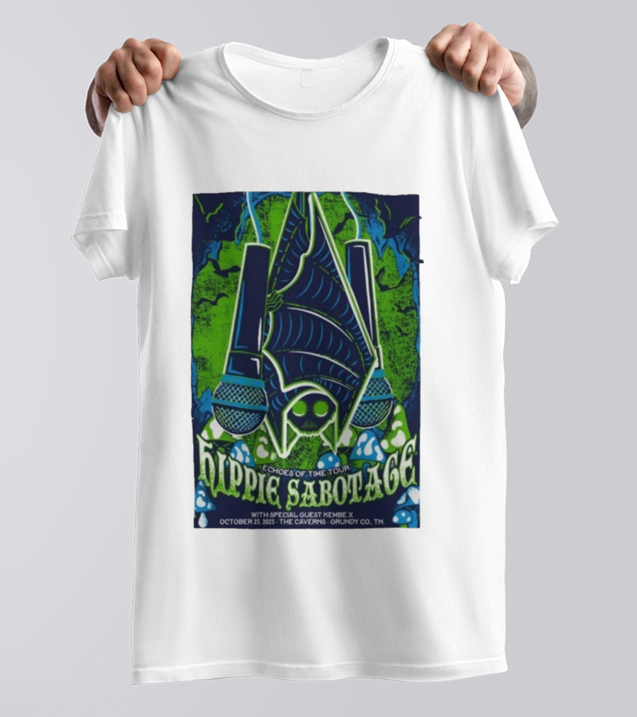 Hippie Sabotage Echoes Of Time Tour With Kembe X October 25 2025 The Caverns Grundy County TN T-Shirt