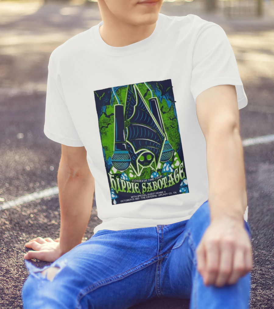 Hippie Sabotage Echoes Of Time Tour With Kembe X October 25 2025 The Caverns Grundy County TN T-Shirt
