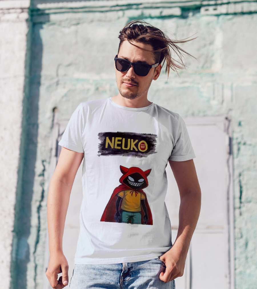 Neuko Evilhood Red Cloak Character With Mischievous Grin T-Shirt