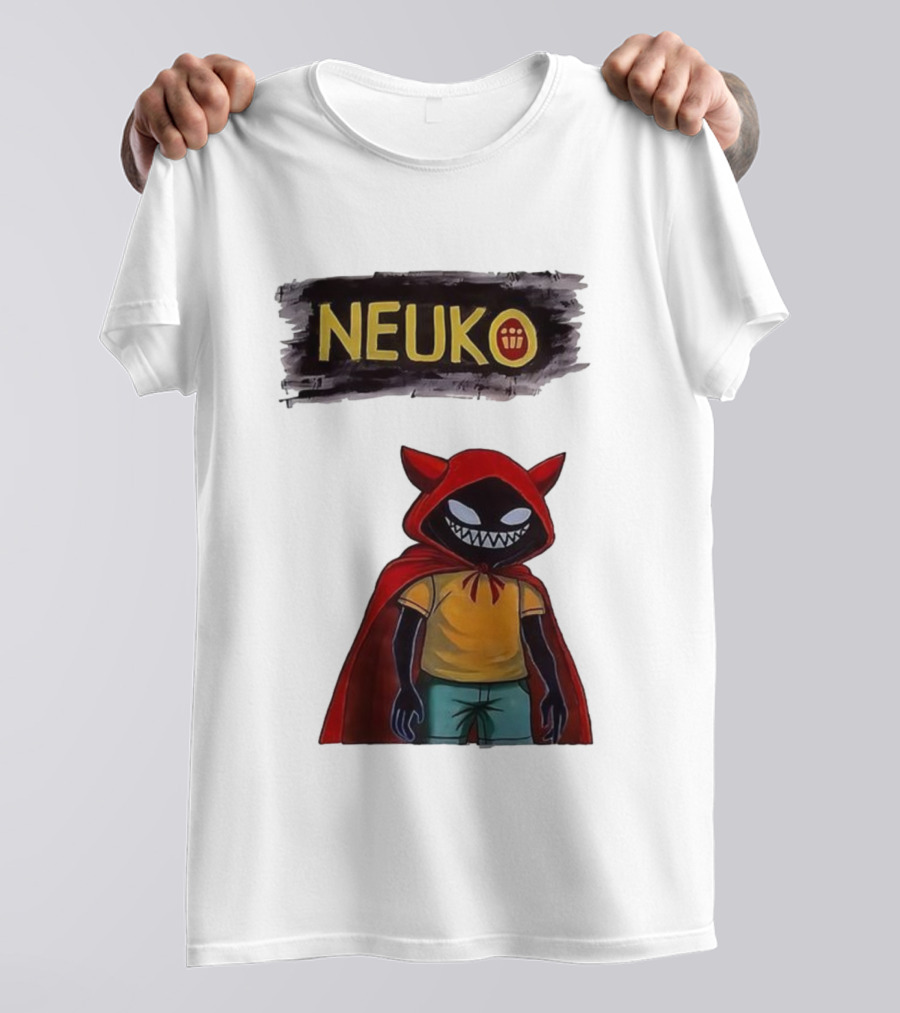 Neuko Evilhood Red Cloak Character With Mischievous Grin T-Shirt