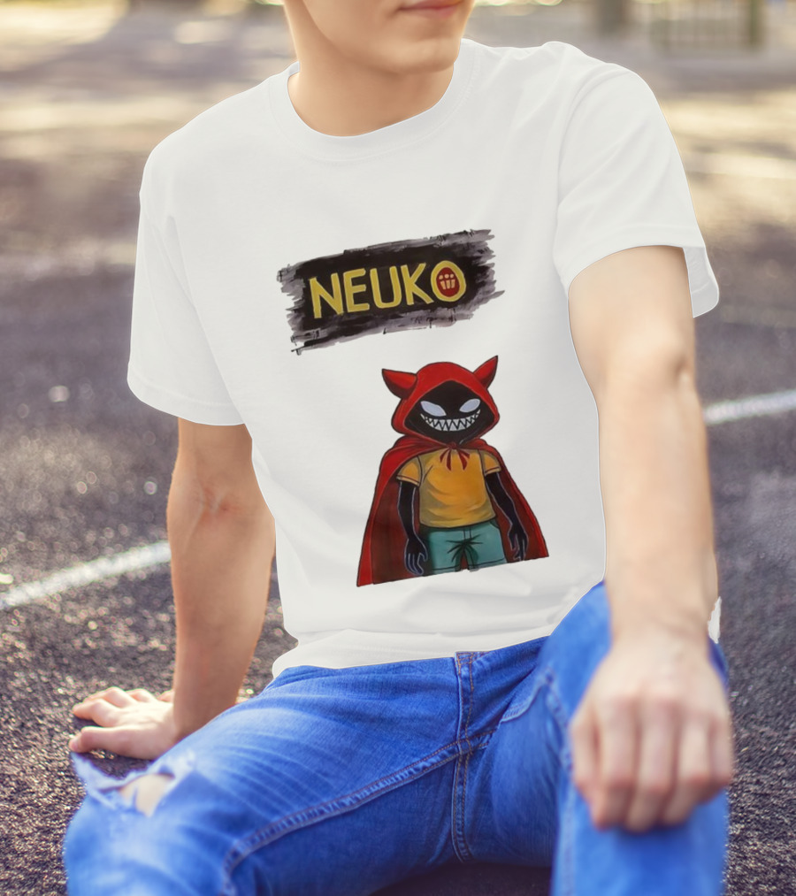 Neuko Evilhood Red Cloak Character With Mischievous Grin T-Shirt