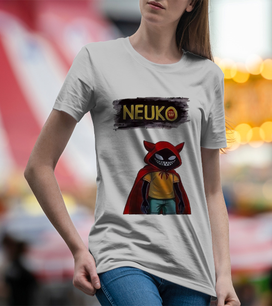 Neuko Evilhood Red Cloak Character With Mischievous Grin T-Shirt