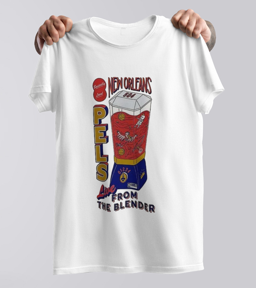 New Orleans Pels 504 Live From The Blender Basketball Basically Local T-Shirt