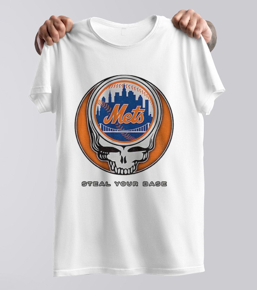 New York Mets Grateful Dead Steal Your Base MLB Skull T-Shirt