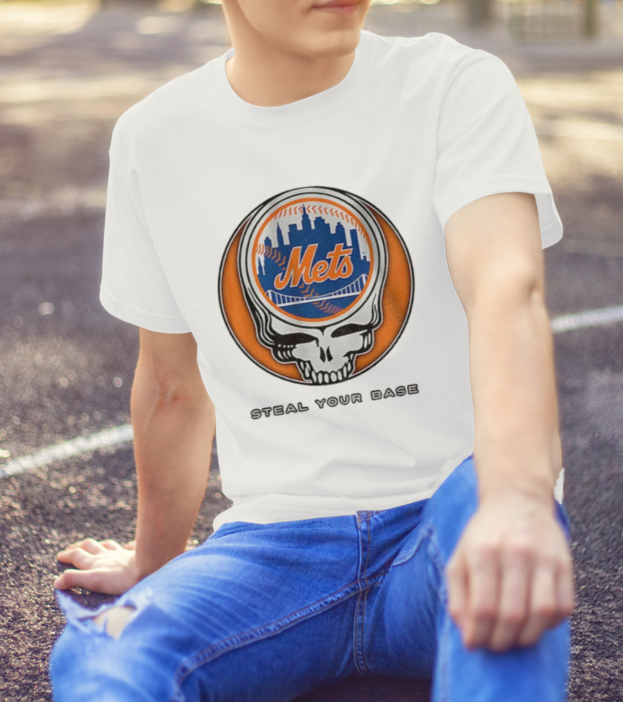 New York Mets Grateful Dead Steal Your Base MLB Skull T-Shirt