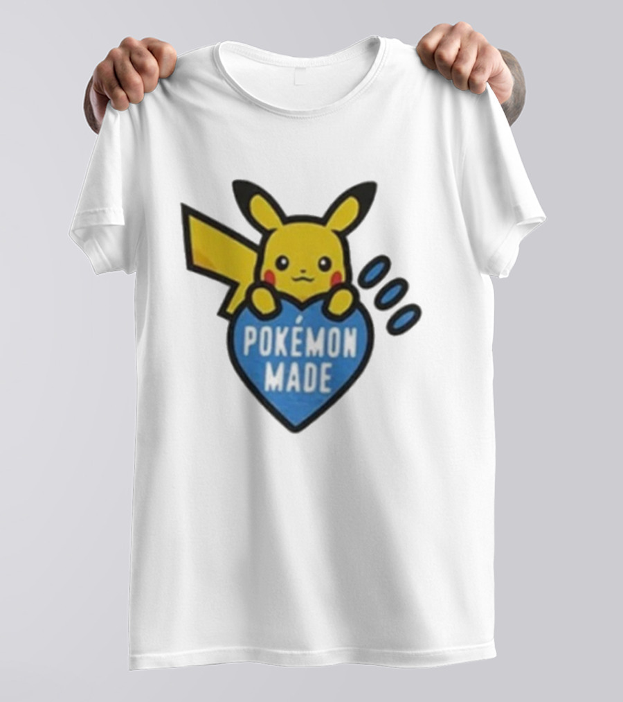 Pikachu Pokemon Made Heart Design T-Shirt