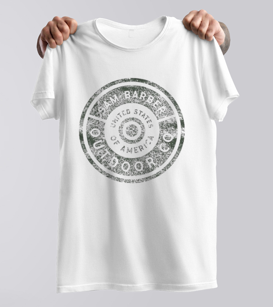 Sam Barber Outdoor Co United States Of America Shotshell Circular Emblem T-Shirt