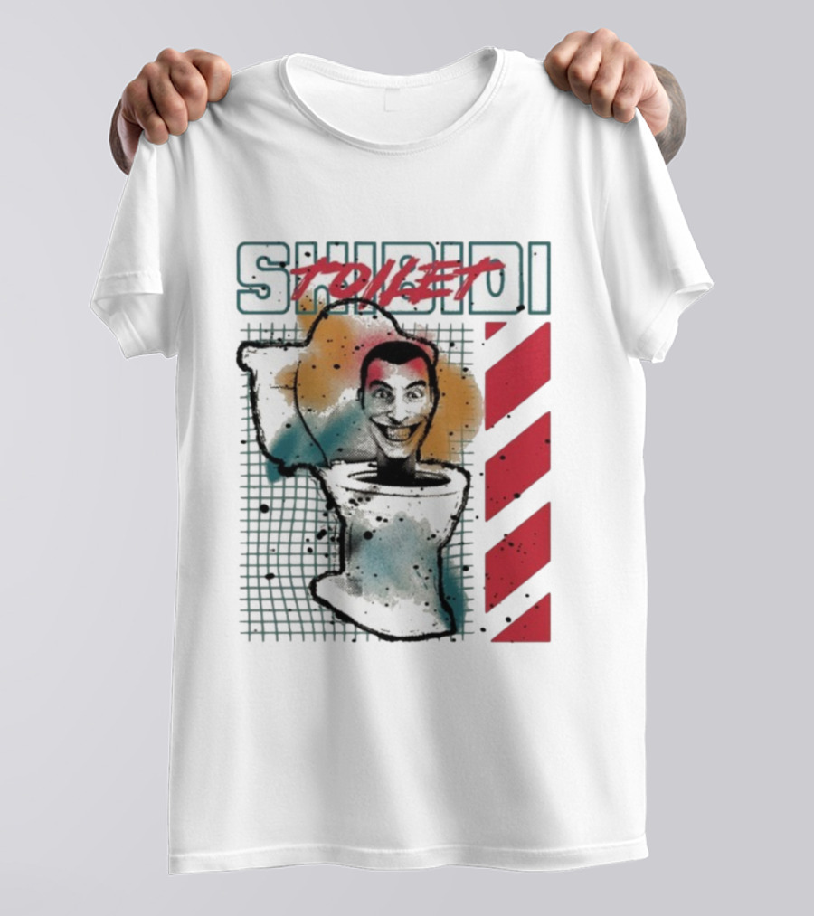 SHIBIDI TOILET Splatter Paint Character Illustration T-Shirt