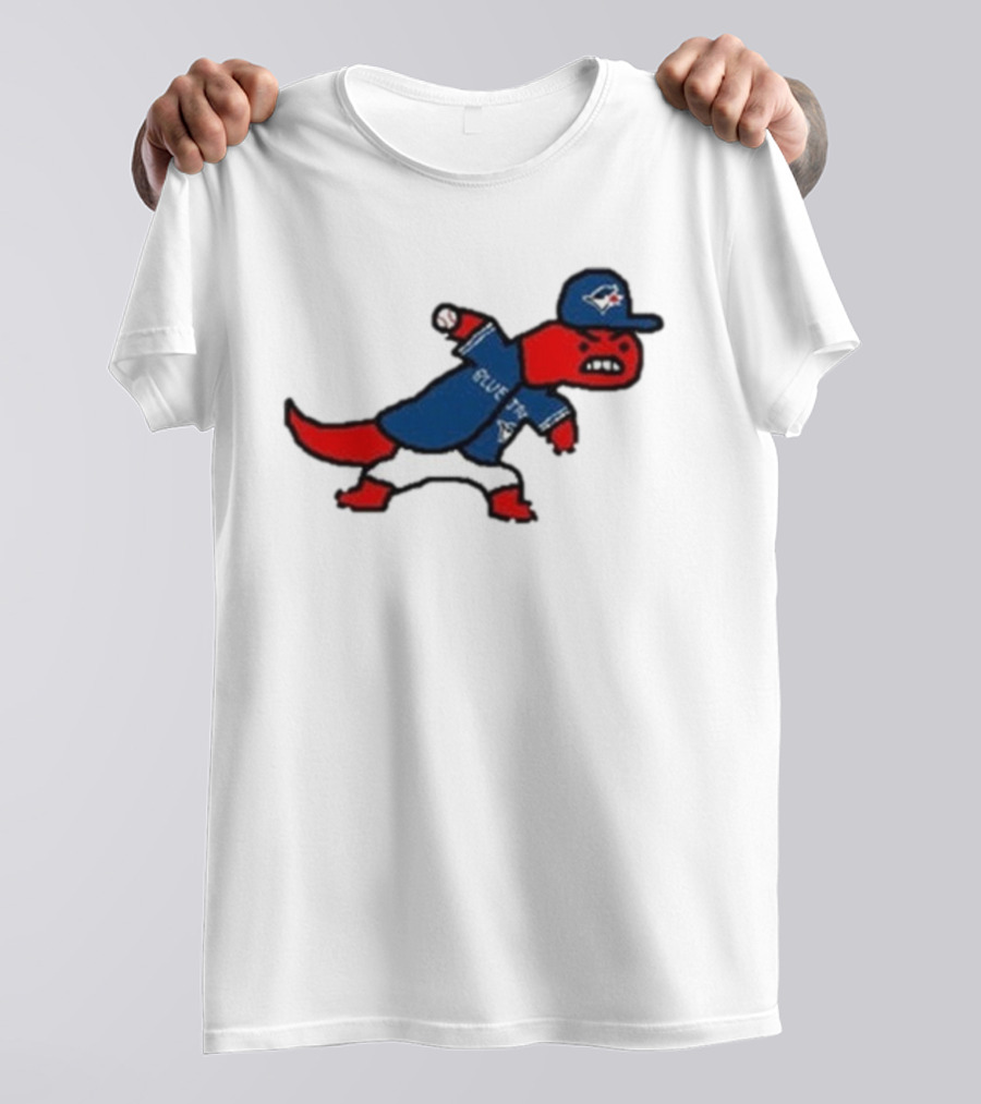 Toronto Raptors Blue Jays Crossover 2025 Mascot Baseball Throw T-Shirt
