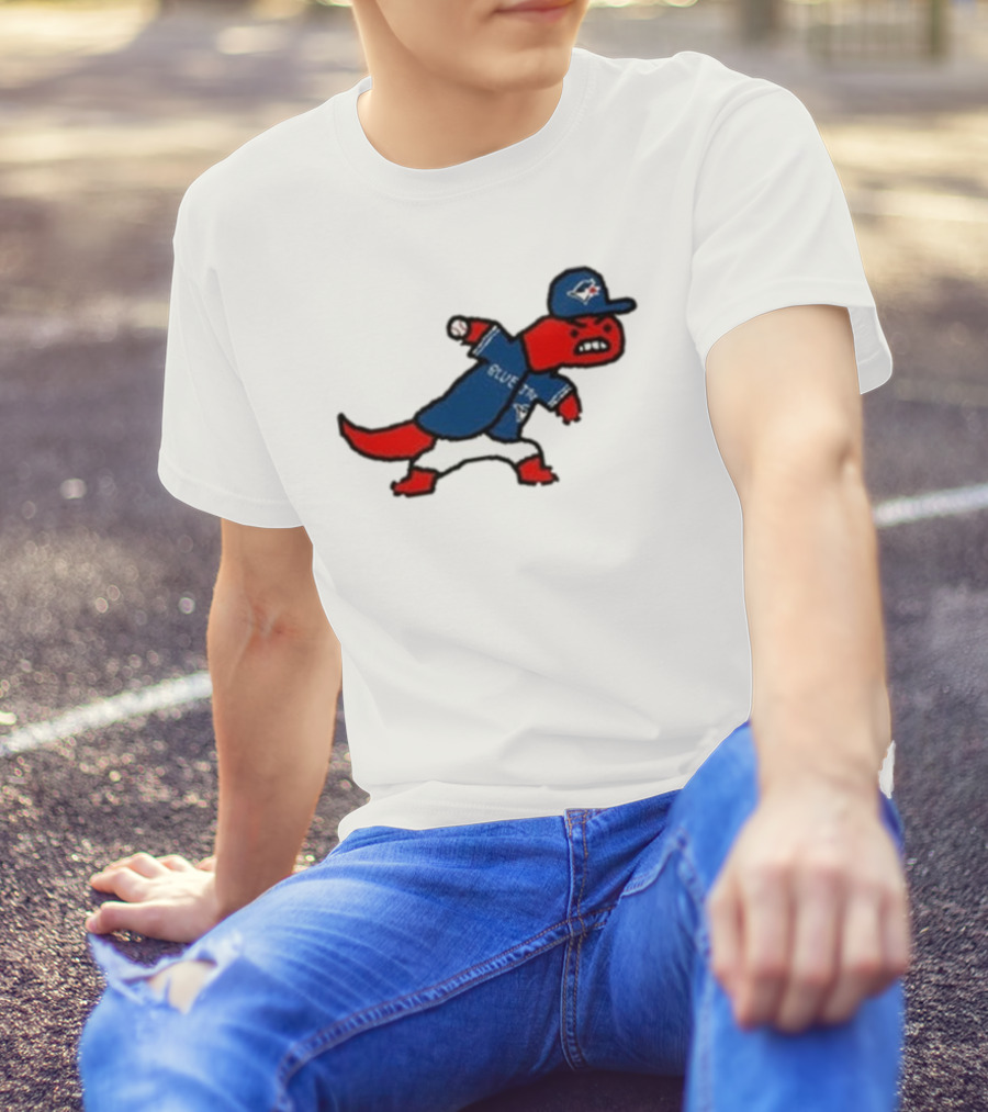 Toronto Raptors Blue Jays Crossover 2025 Mascot Baseball Throw T-Shirt