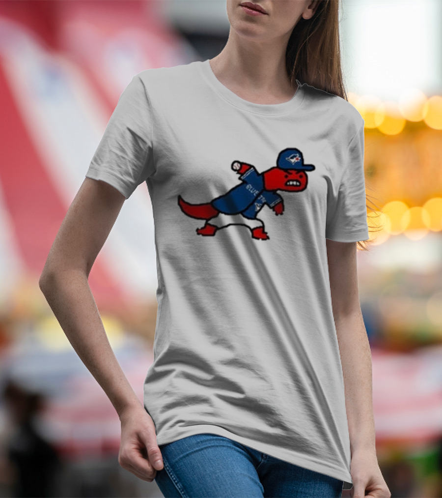 Toronto Raptors Blue Jays Crossover 2025 Mascot Baseball Throw T-Shirt