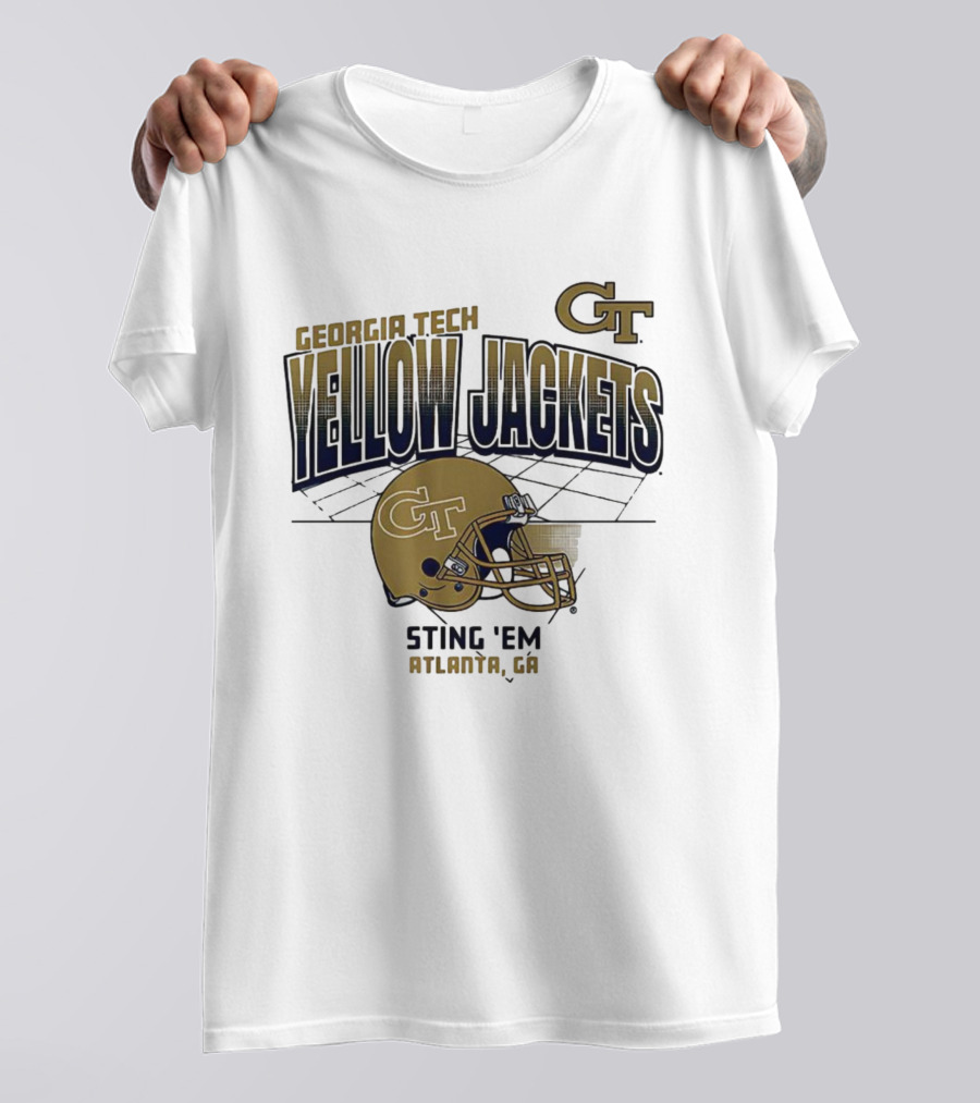 Georgia Tech Yellow Jackets GT Helmet Sting 'Em Atlanta GA T-Shirt