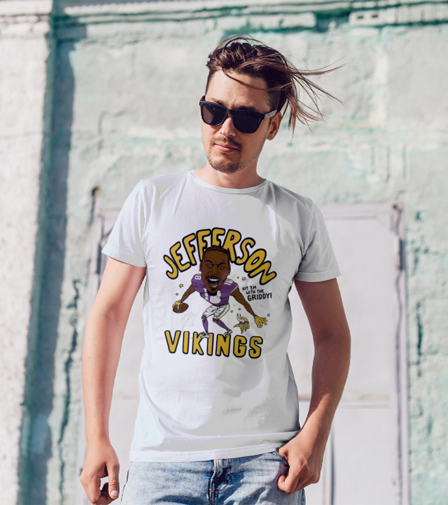 Jefferson Vikings Football Let’s Do The Griddy Player Caricature T-Shirt