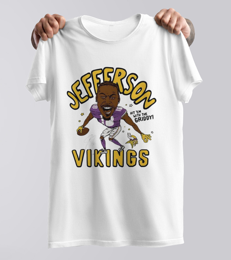 Jefferson Vikings Football Let’s Do The Griddy Player Caricature T-Shirt