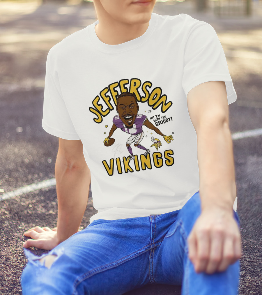 Jefferson Vikings Football Let’s Do The Griddy Player Caricature T-Shirt