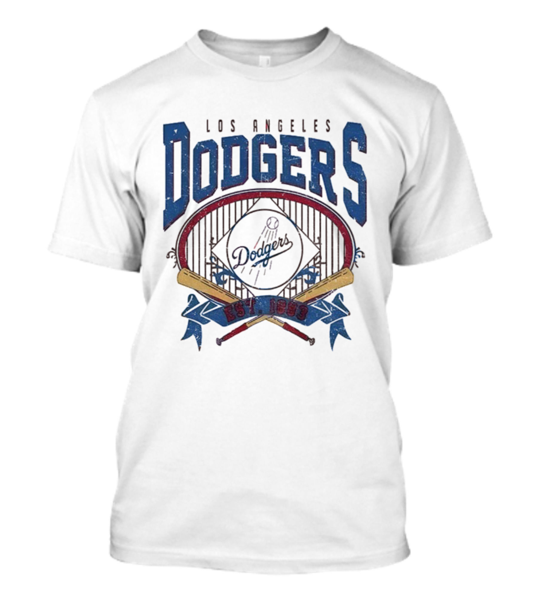 Los Angeles Dodgers Vintage 90s Est 1883 Baseball Team Retro Style T-Shirt