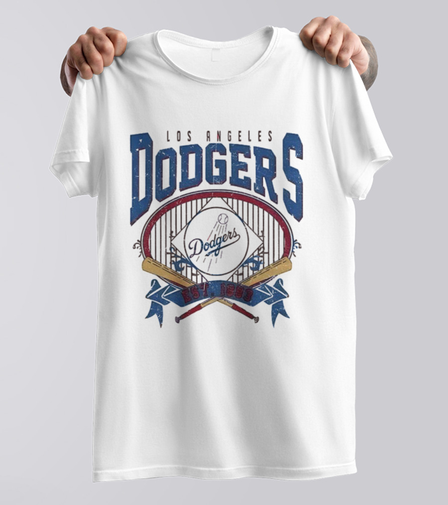 Los Angeles Dodgers Vintage 90s Est 1883 Baseball Team Retro Style T-Shirt