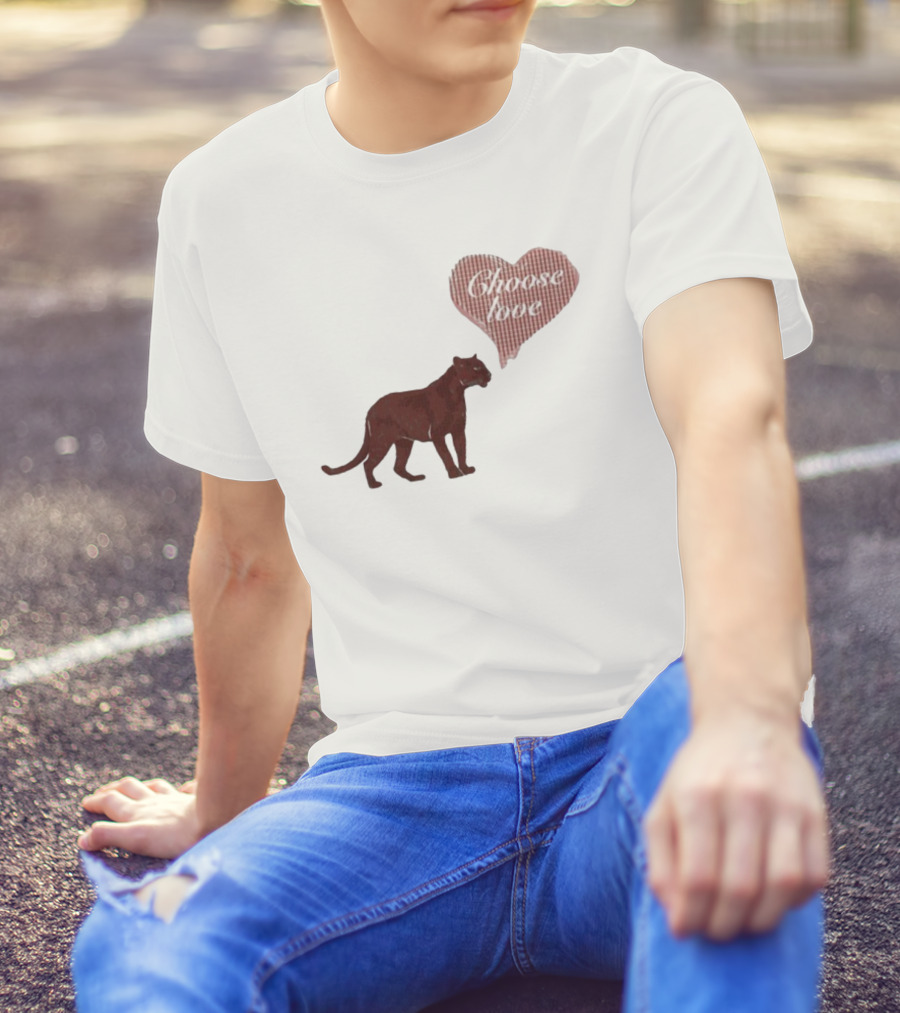 Pinkpantheress Choose Love Heart Panther Collaboration T-Shirt