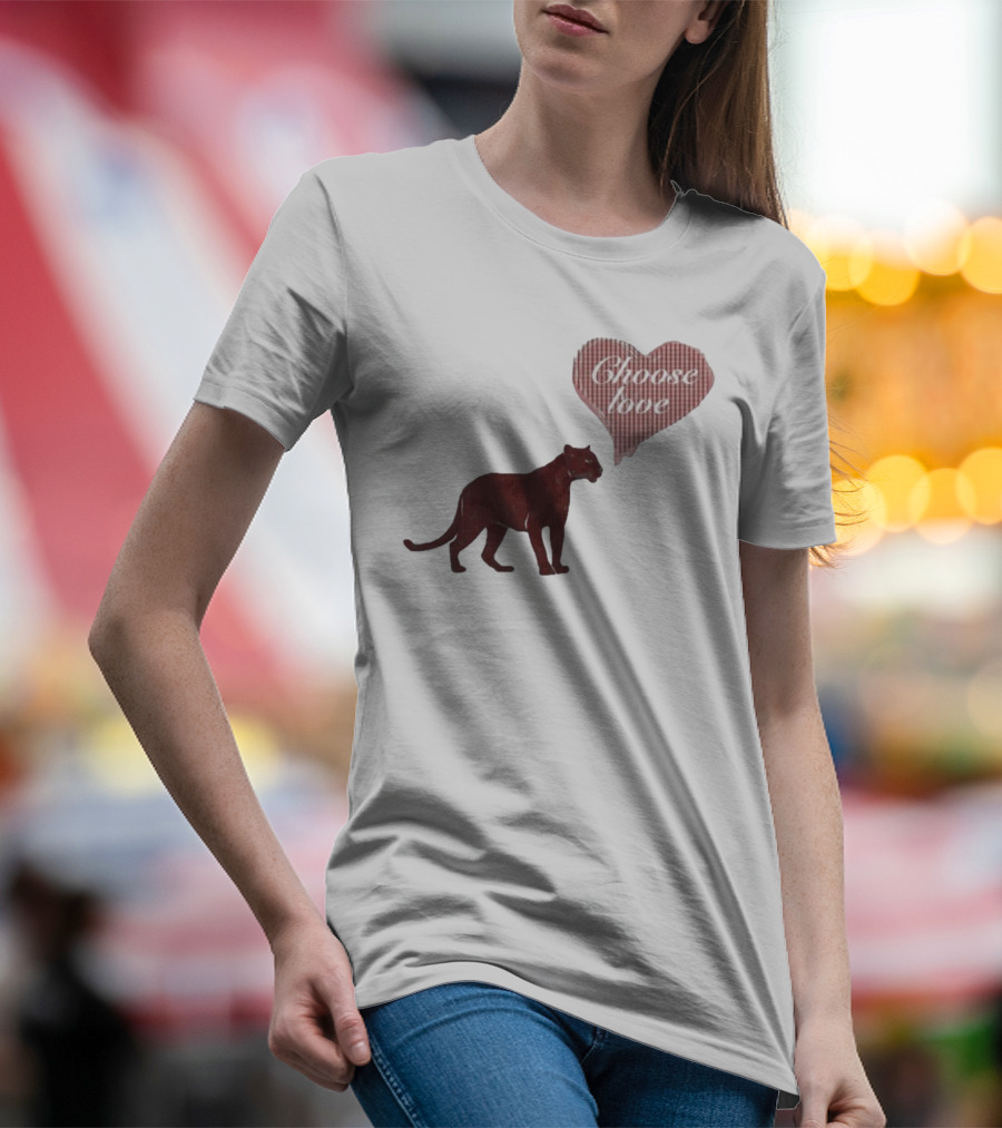 Pinkpantheress Choose Love Heart Panther Collaboration T-Shirt