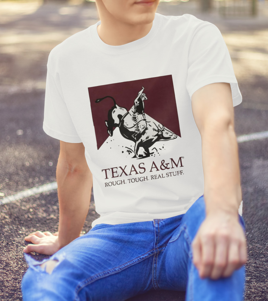 Texas A&M Rough Tough Real Stuff Bull Rider Retro T-Shirt