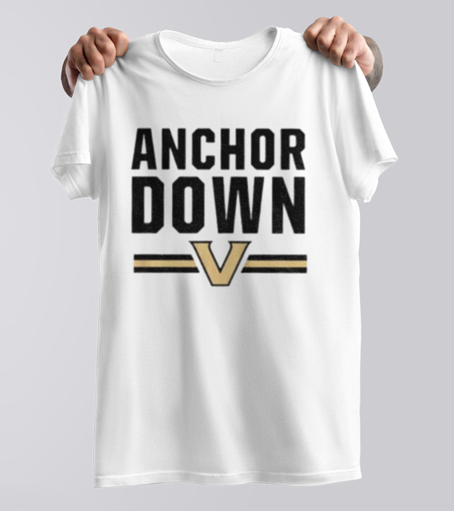 ANCHOR DOWN VANDERBILT COMMODORES V LOGO T-Shirt