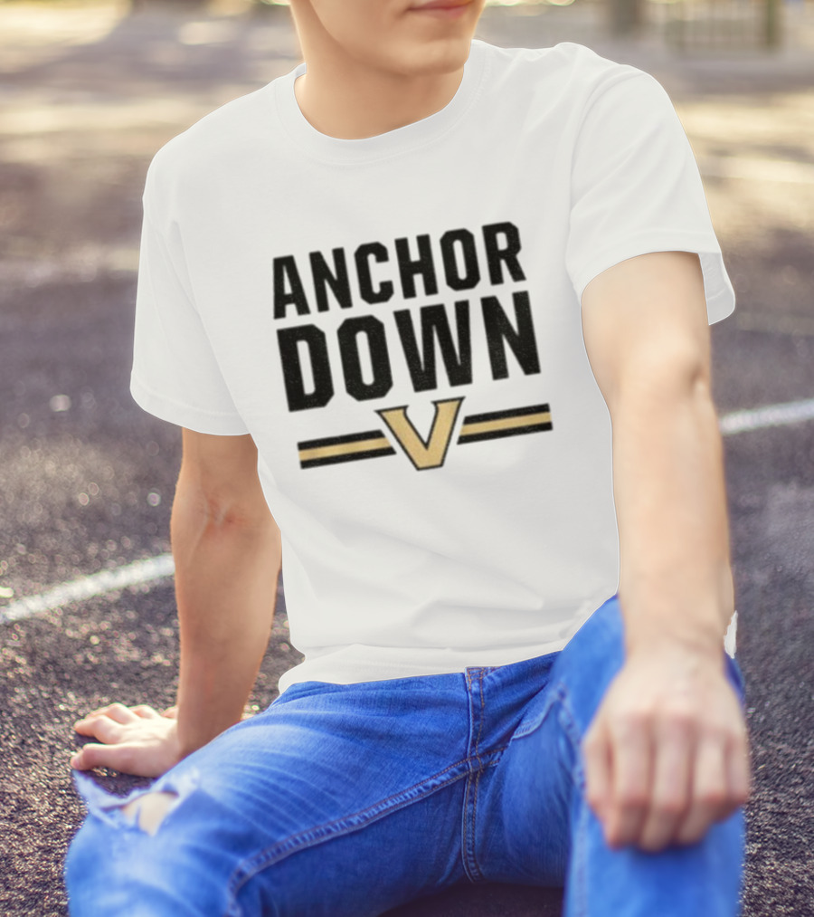 ANCHOR DOWN VANDERBILT COMMODORES V LOGO T-Shirt
