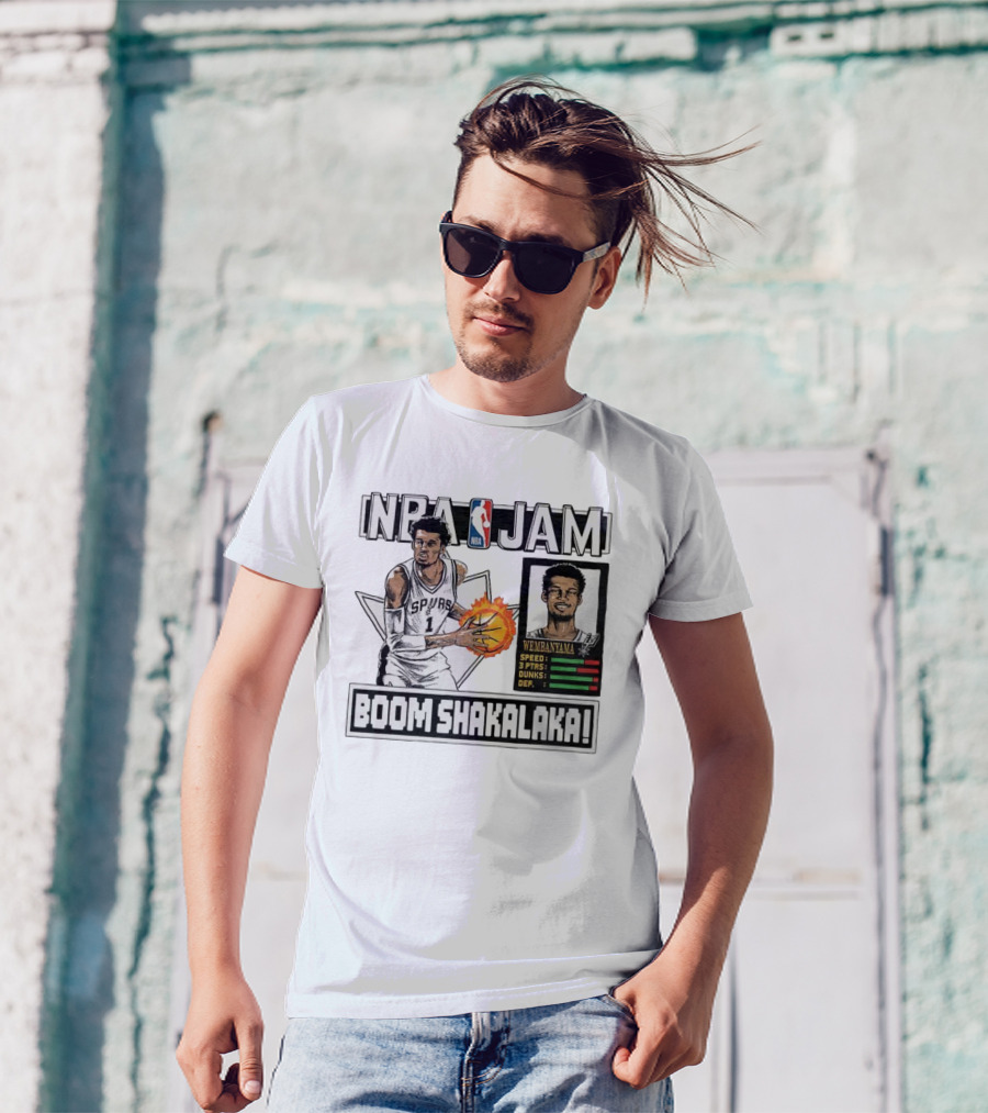 NBA Jam Boom Shakalaka Victor Wembanyama San Antonio Spurs T-Shirt