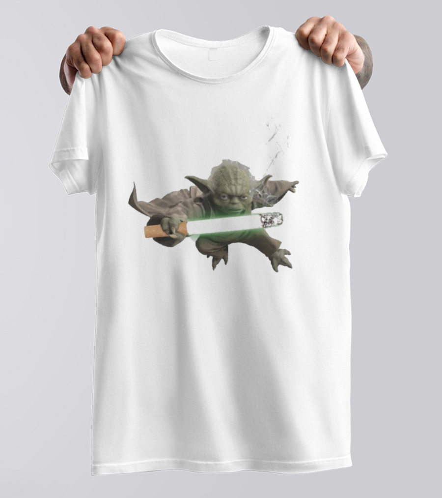 Star Wars Yoda Lightsaber Cigarette Mashup T-Shirt