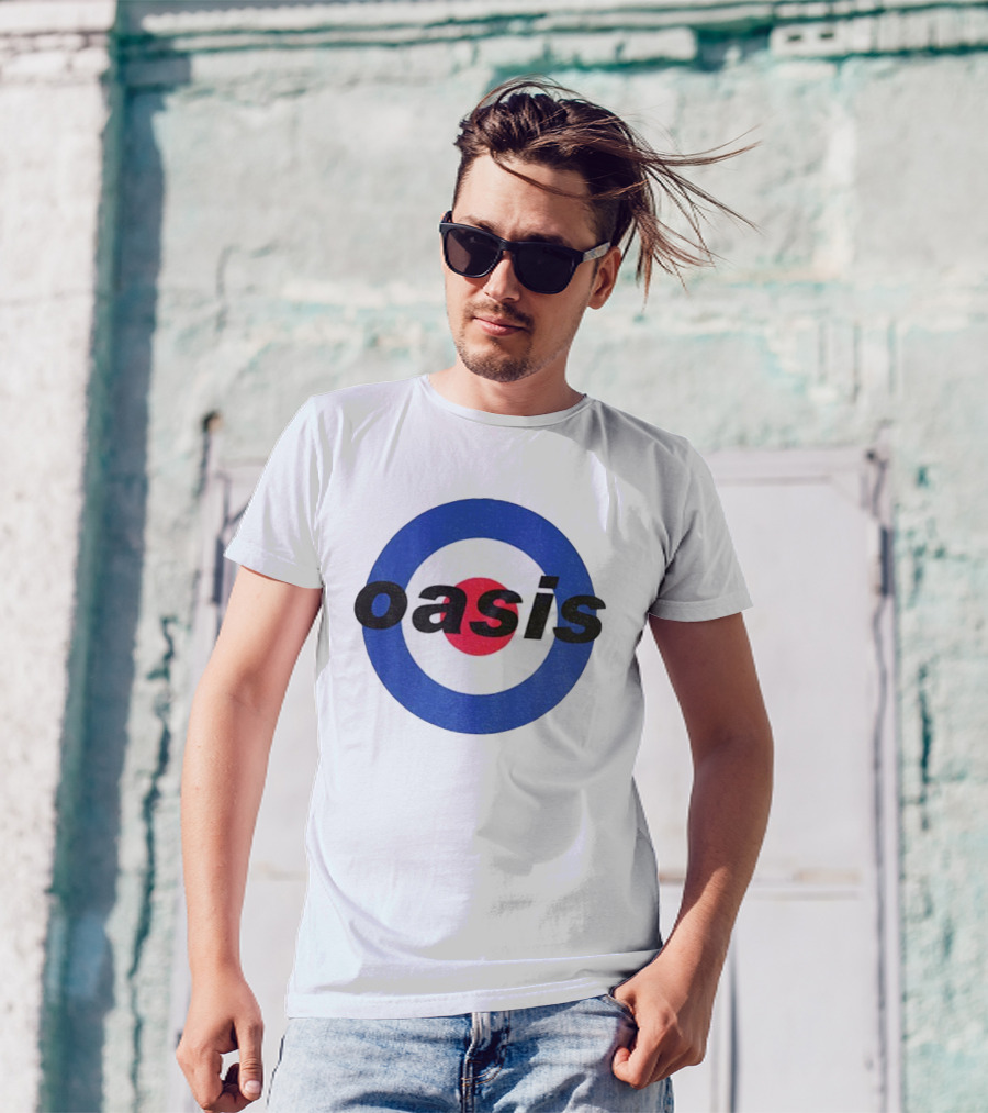 Oasis Mod Roundel Brit Pop Icon Style T-Shirt