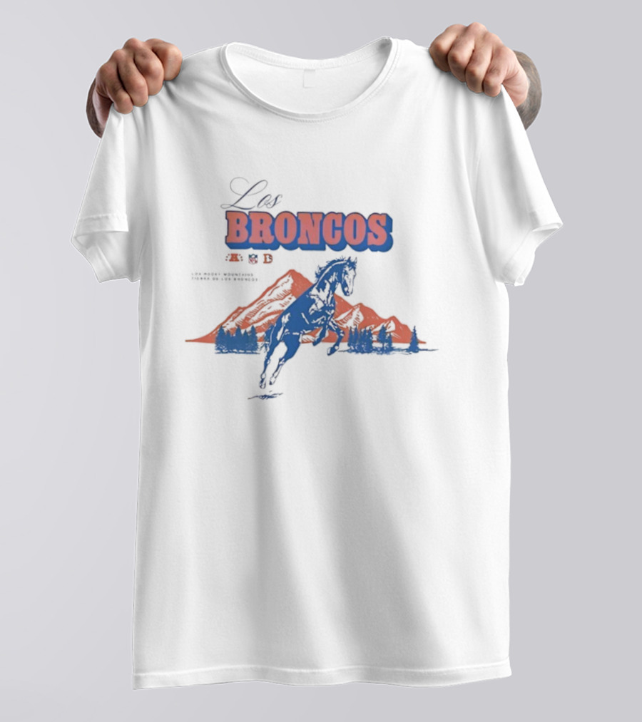 Los Broncos Vintage Witness Tradition ’47 Tubular Horse Denver Mountains T-Shirt