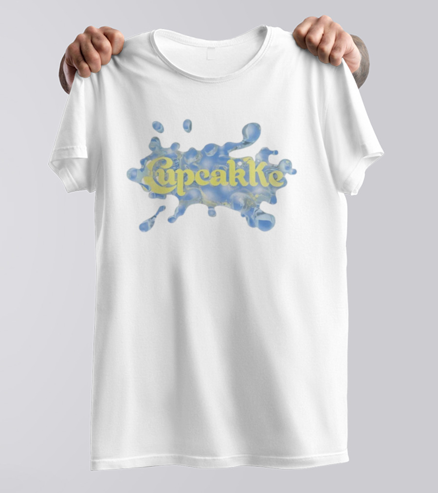 Cupcakke Yellow Text Blue Splash Design T-Shirt