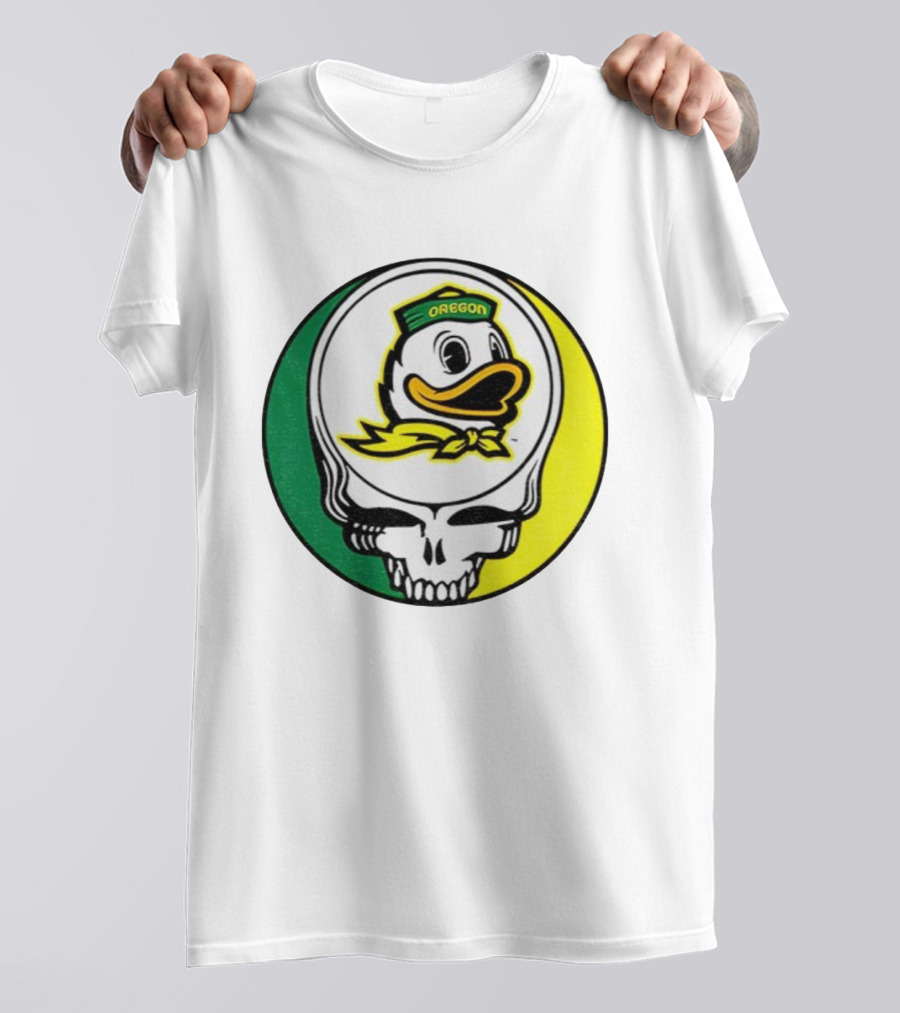 Grateful Ducks Oregon Ducks Grateful Dead Skull Icon Fusion T-Shirt