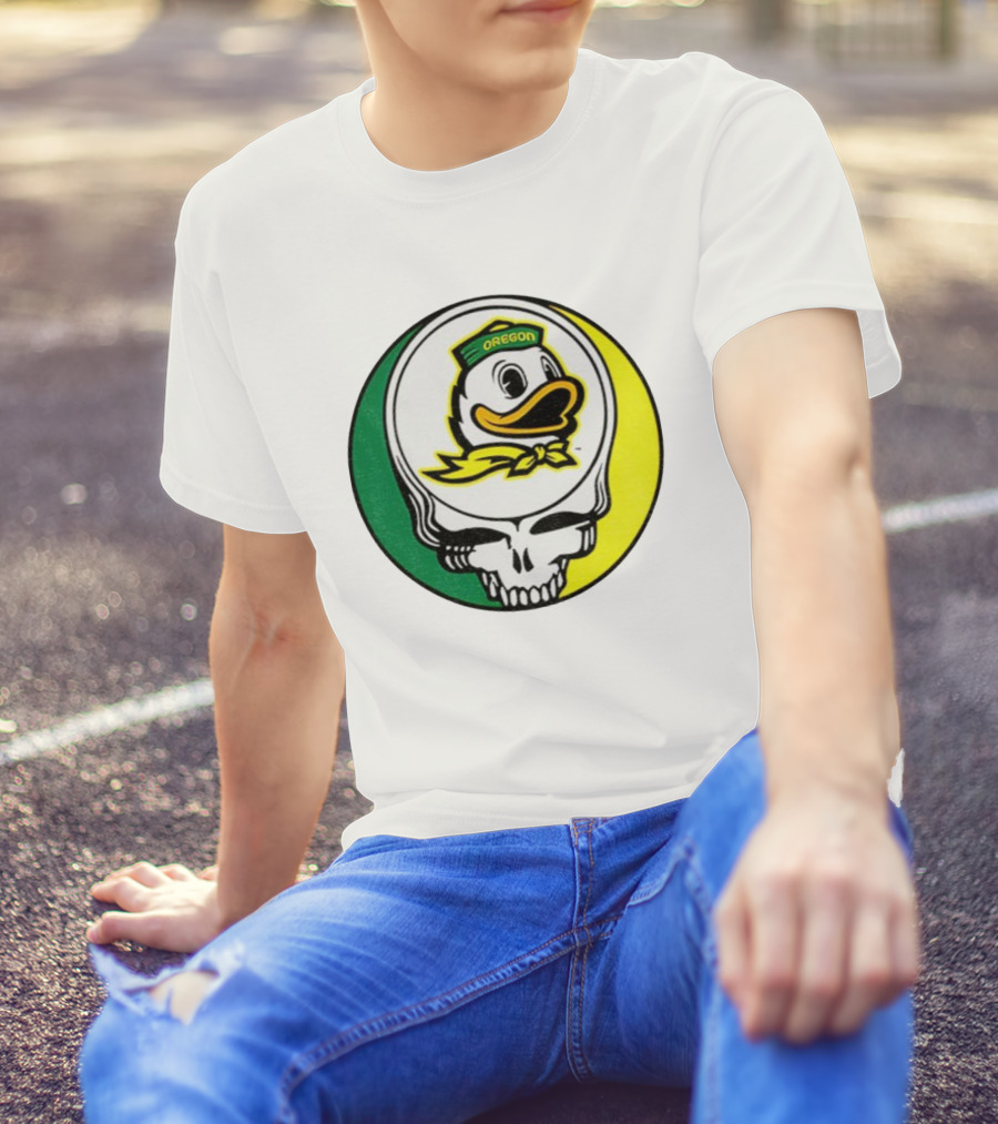 Grateful Ducks Oregon Ducks Grateful Dead Skull Icon Fusion T-Shirt