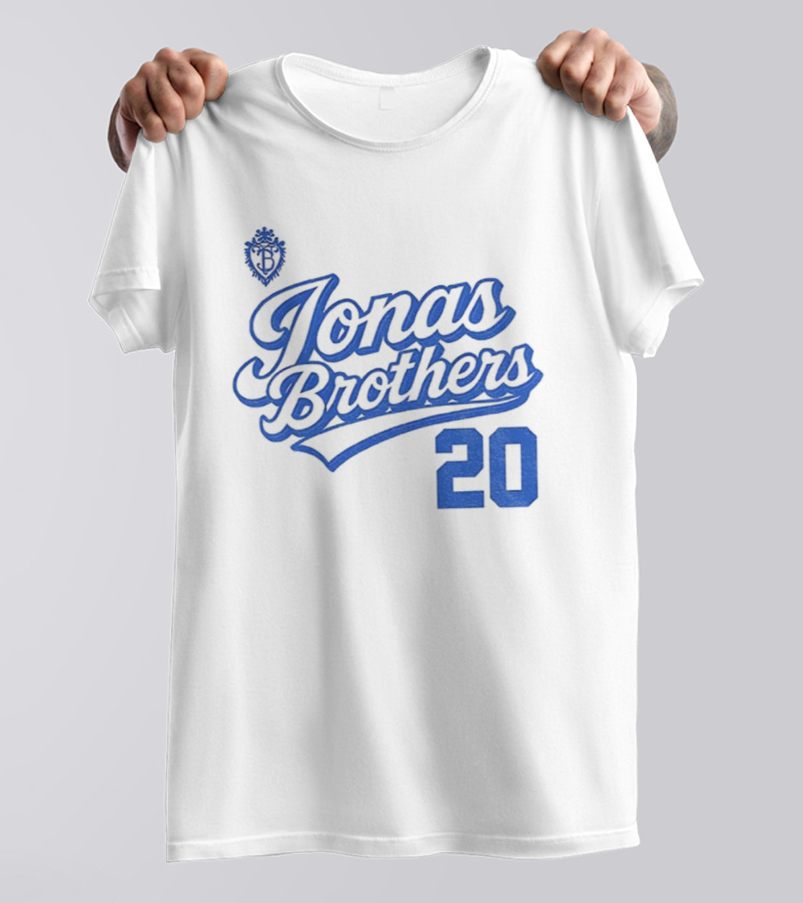 Jonas Brothers Blue Script 20 Tour Design T-Shirt