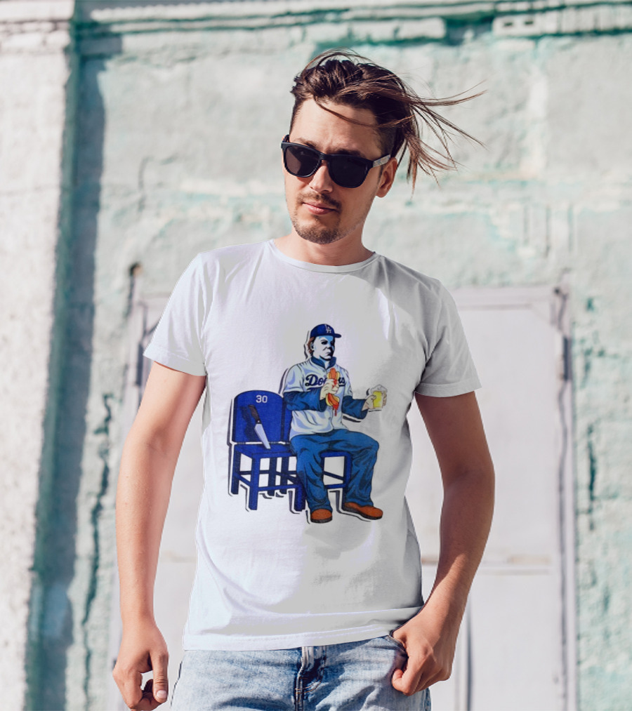 Michael Myers Dodgers Dave Roberts Hot Dog Beer MLB 2025 T-Shirt