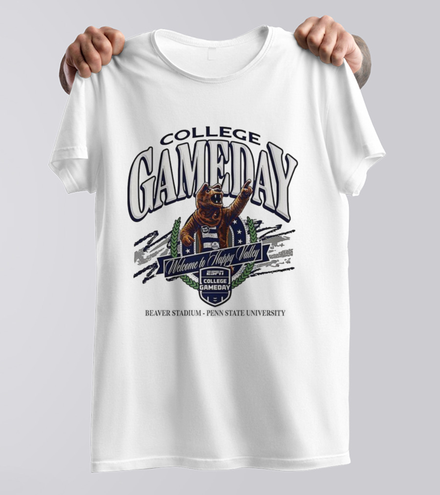 Penn State Nittany Lions ESPN College Gameday Welcome To Happy Valley 2025 Mascot T-Shirt