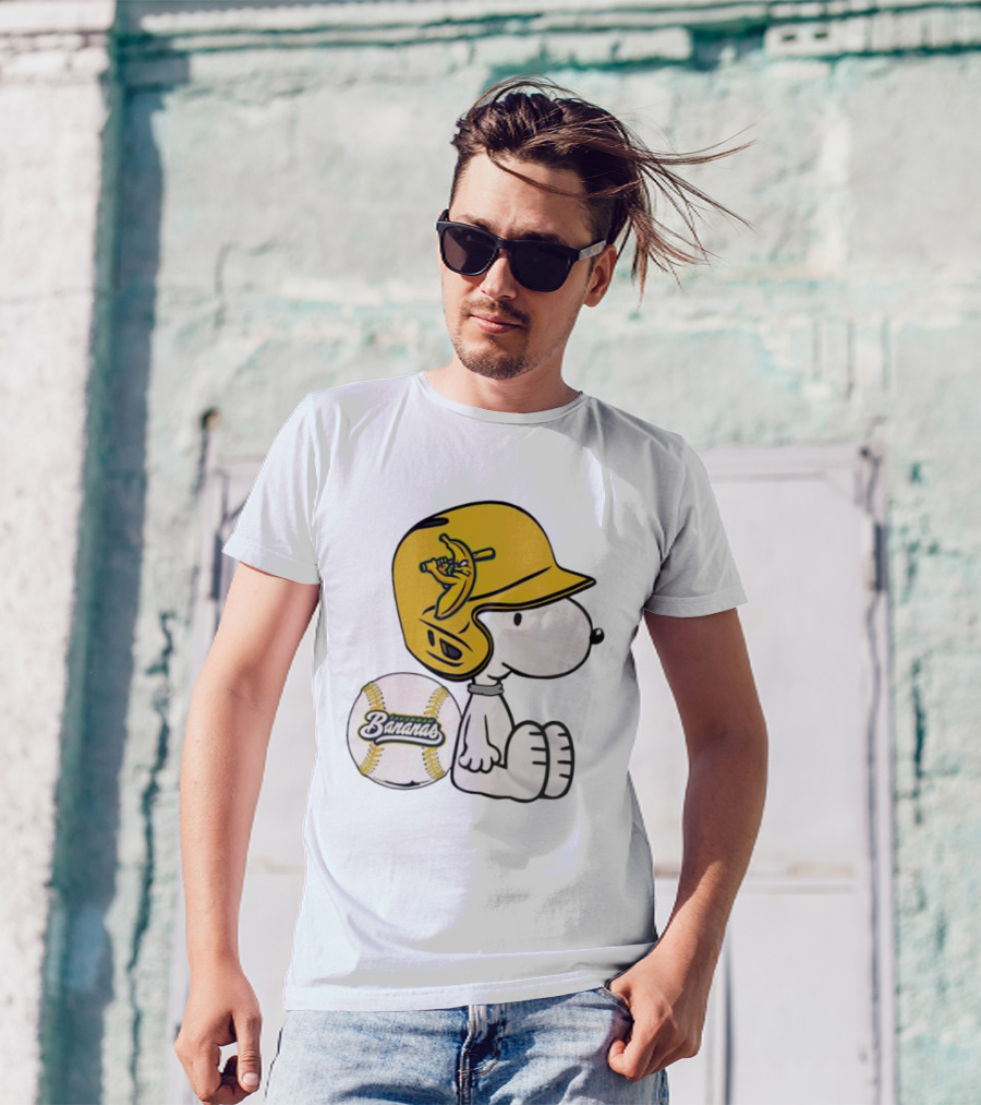 Snoopy Savannah Bananas Baseball Helmet And Ball T-Shirt