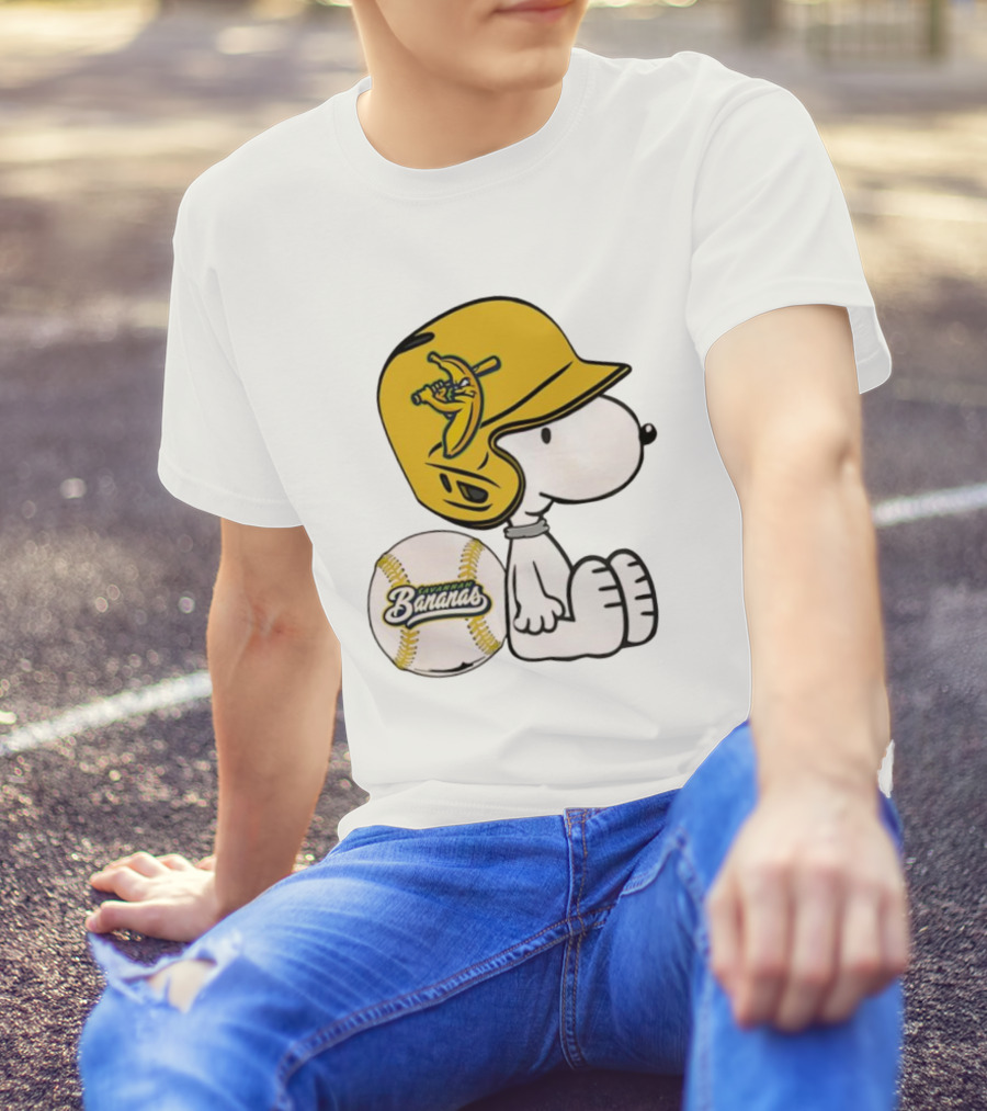 Snoopy Savannah Bananas Baseball Helmet And Ball T-Shirt
