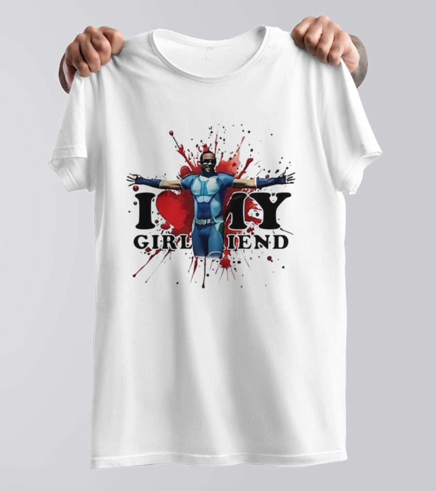 A-Train I Love Girlfriend Valentine's Day Splatter Heart T-Shirt